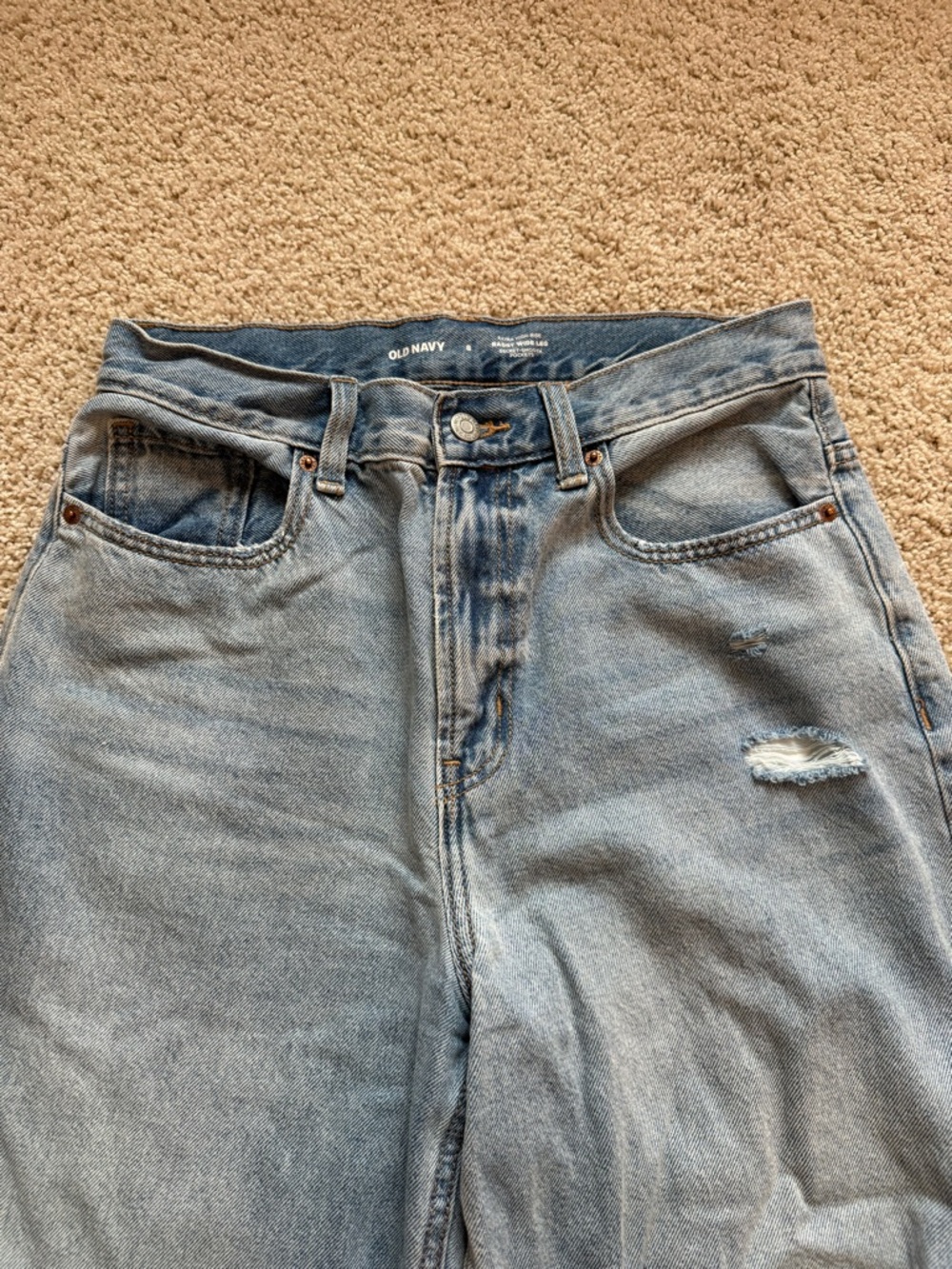 High-Rise Baggy Wide Leg Distressed Jeans - Picture 3 of 5